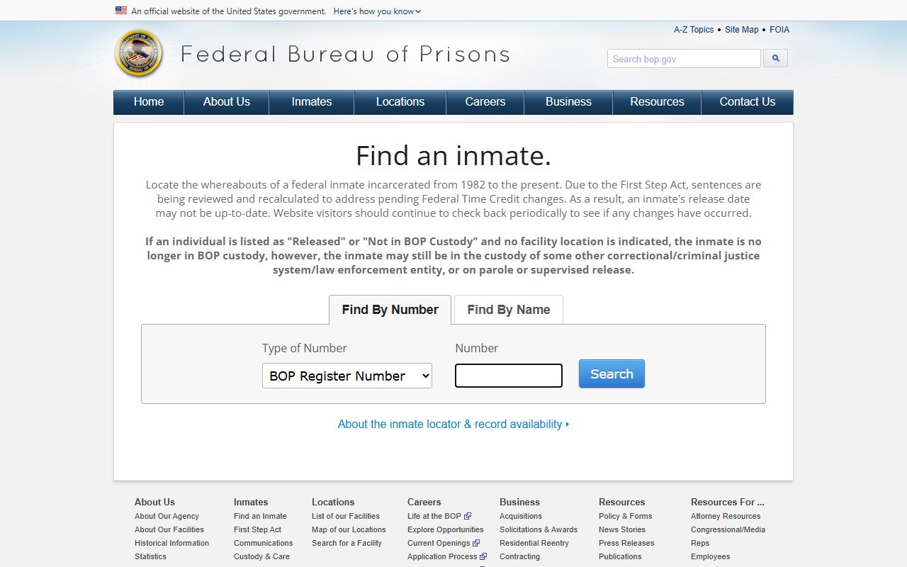 Federal Bureau of Prisons inmate locator for Kentucky federal custody searches