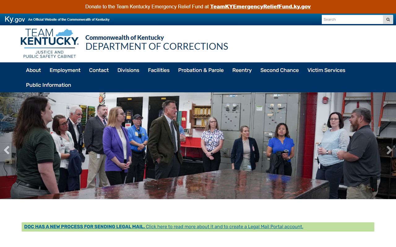 Kentucky Department of Corrections official site for Kentucky inmate population research